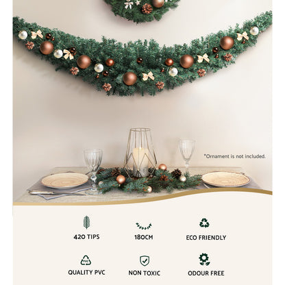 1.8M Christmas Garland Xmas Decoration Green