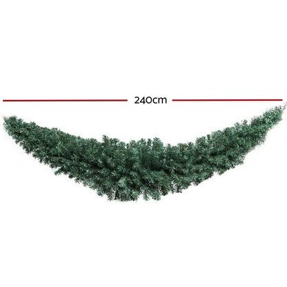 2.4M Christmas Garland Xmas Decorations Green