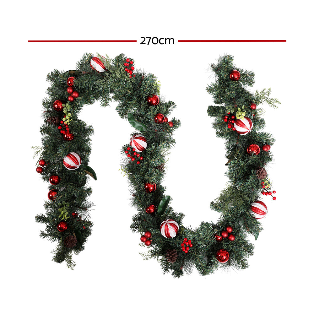 2.7M Christmas Garland with Xmas Decorations