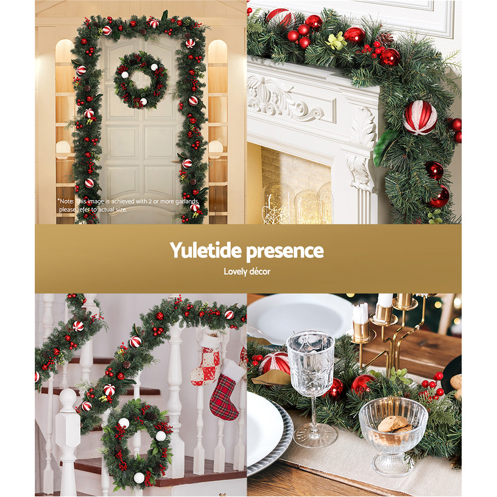 2.7M Christmas Garland with Xmas Decorations
