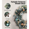 2.7M Snowy Christmas Garland with Wreath Set LED Lights