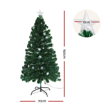 1.5m Optic Fibre LED Christmas Tree Multi Colour