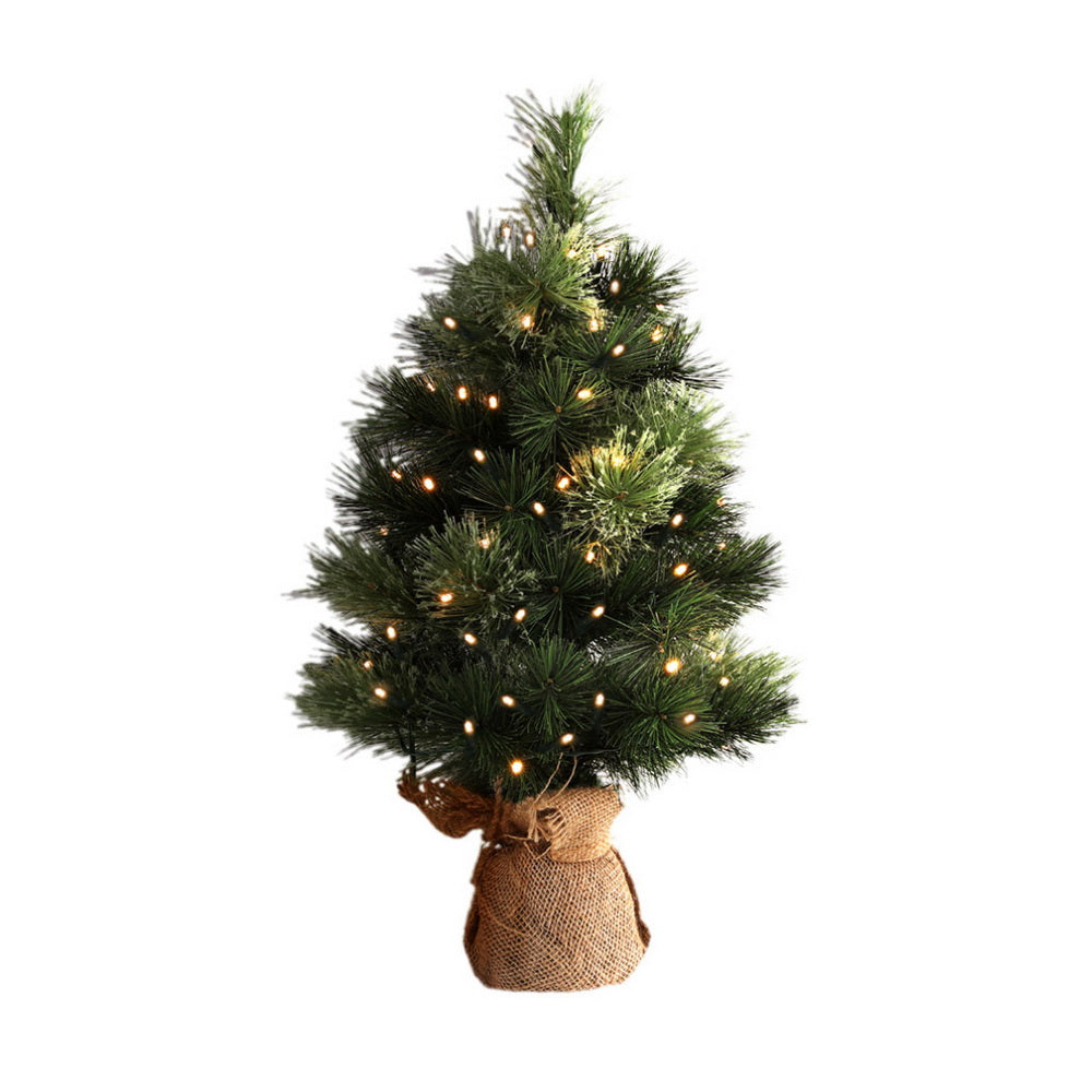 60CM  Mini Christmas Tree Tabletop 8 Light Modes