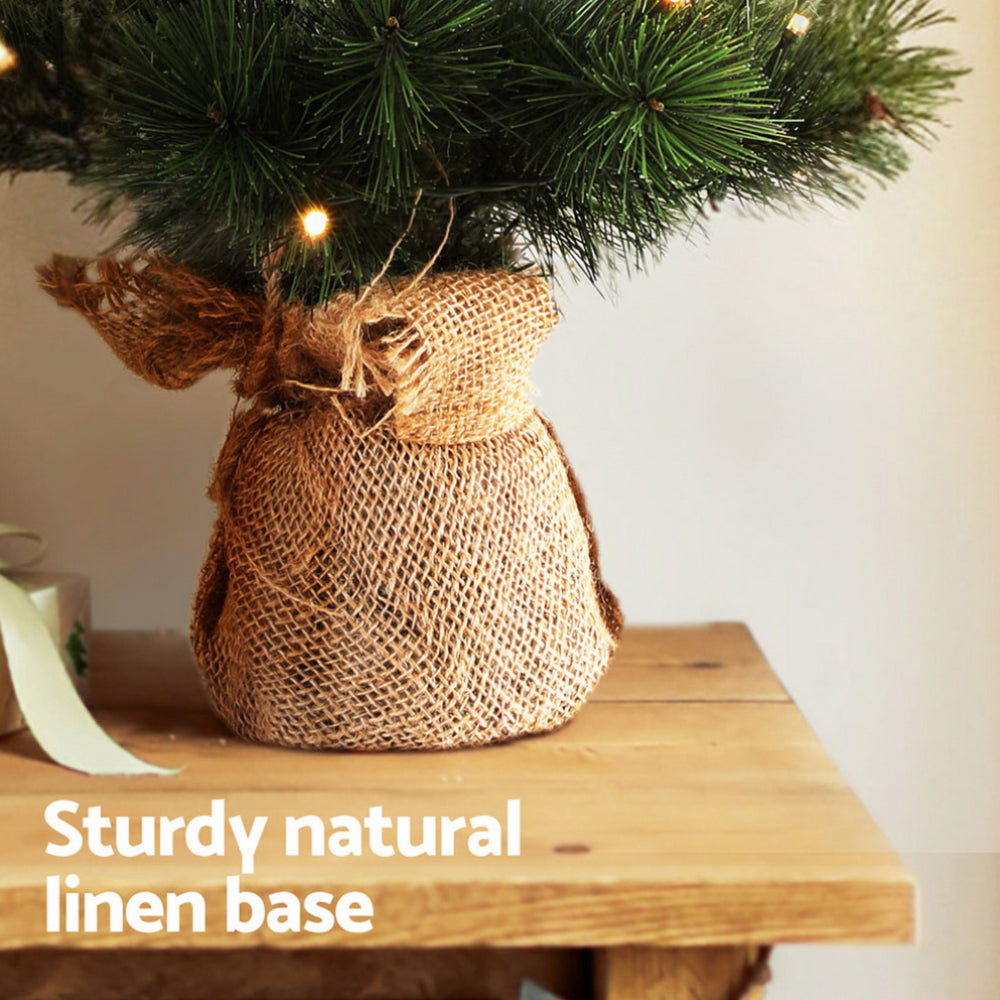 60CM  Mini Christmas Tree Tabletop 8 Light Modes