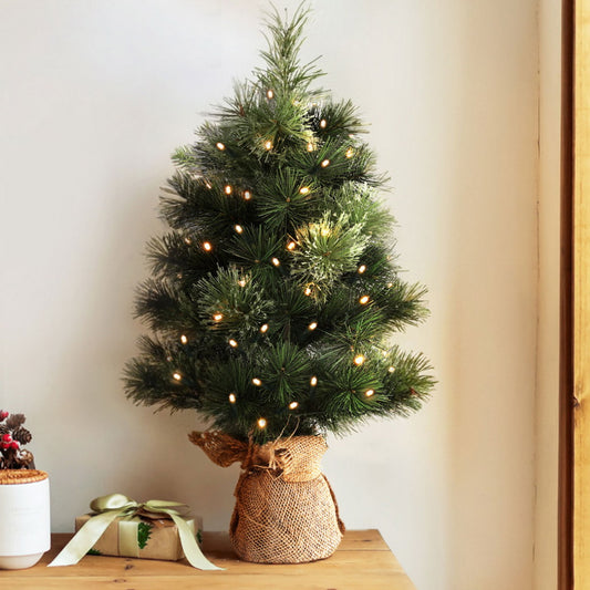 60CM  Mini Christmas Tree Tabletop 8 Light Modes