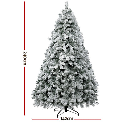 2.4M Snow Flocked Christmas Tree - 1165 Tips