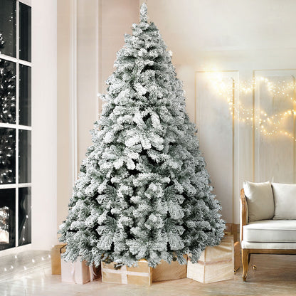 2.4M Snow Flocked Christmas Tree - 1165 Tips