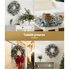 60cm Christmas Snowy Wreath with LED Lights