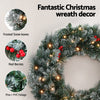 60cm Snowy Berries Christmas Wreath LED Lights