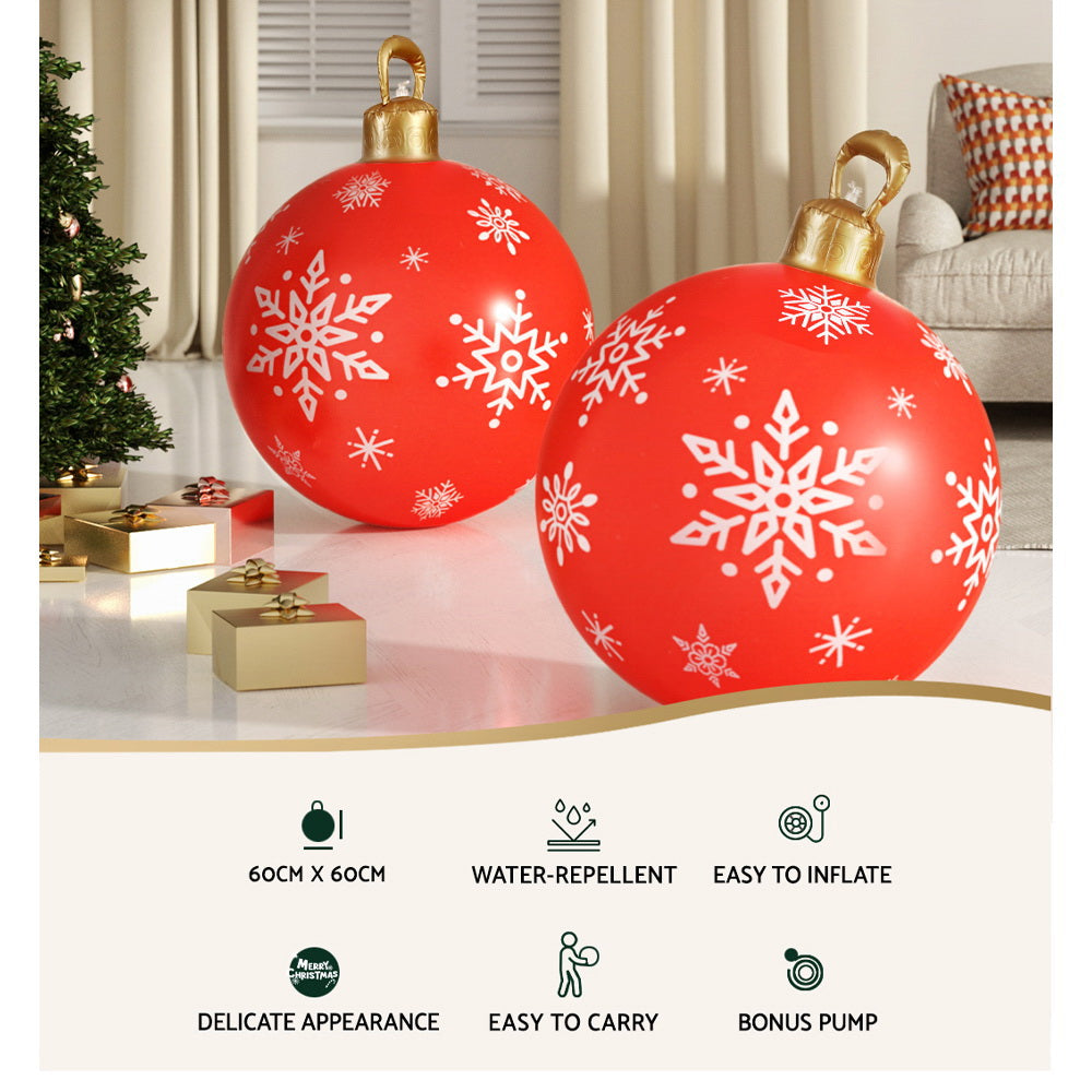 60CM Christmas Inflatable Ball Bauble Outdoor Decoration Red