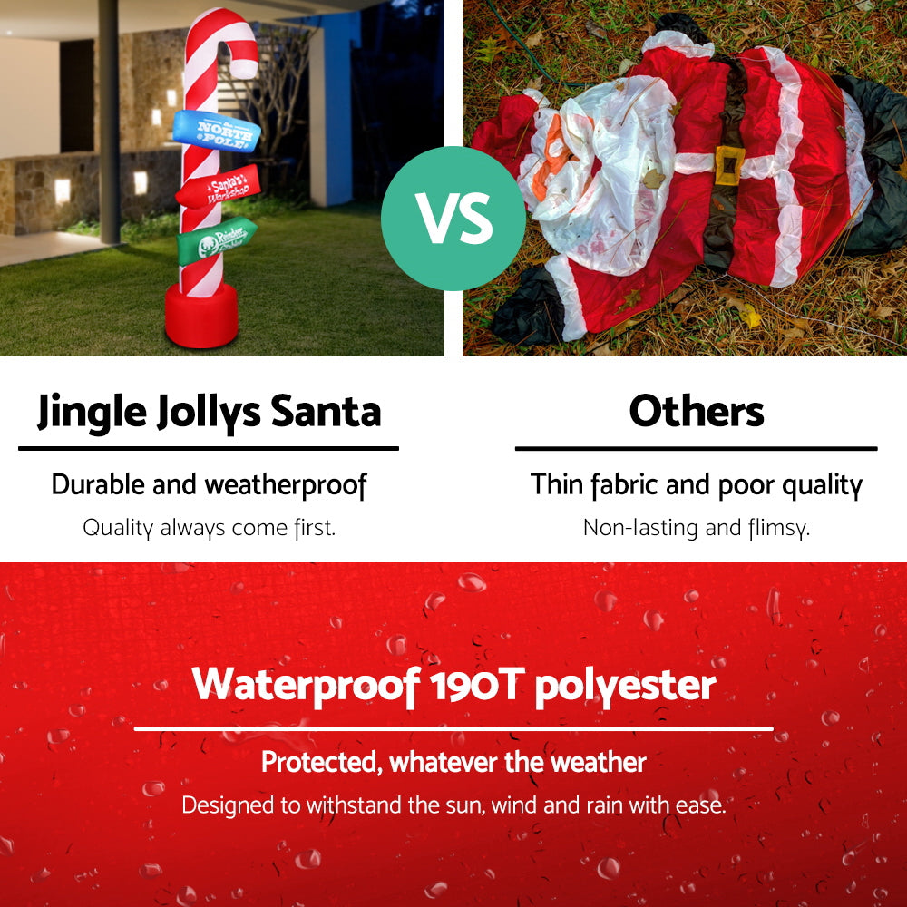 2.4M Christmas Inflatable Candy Pole Illuminated Decorations
