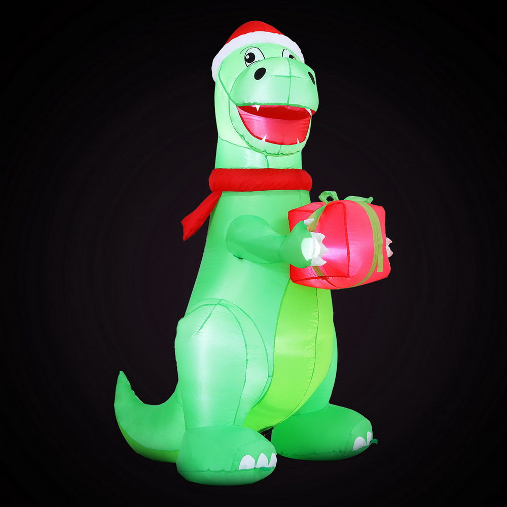 1.8M Christmas Inflatable Dinosaur Height LED Decorations Illuminated