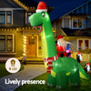 3.8M Christmas Inflatable Santa Dinosaur Illuminated Decorations