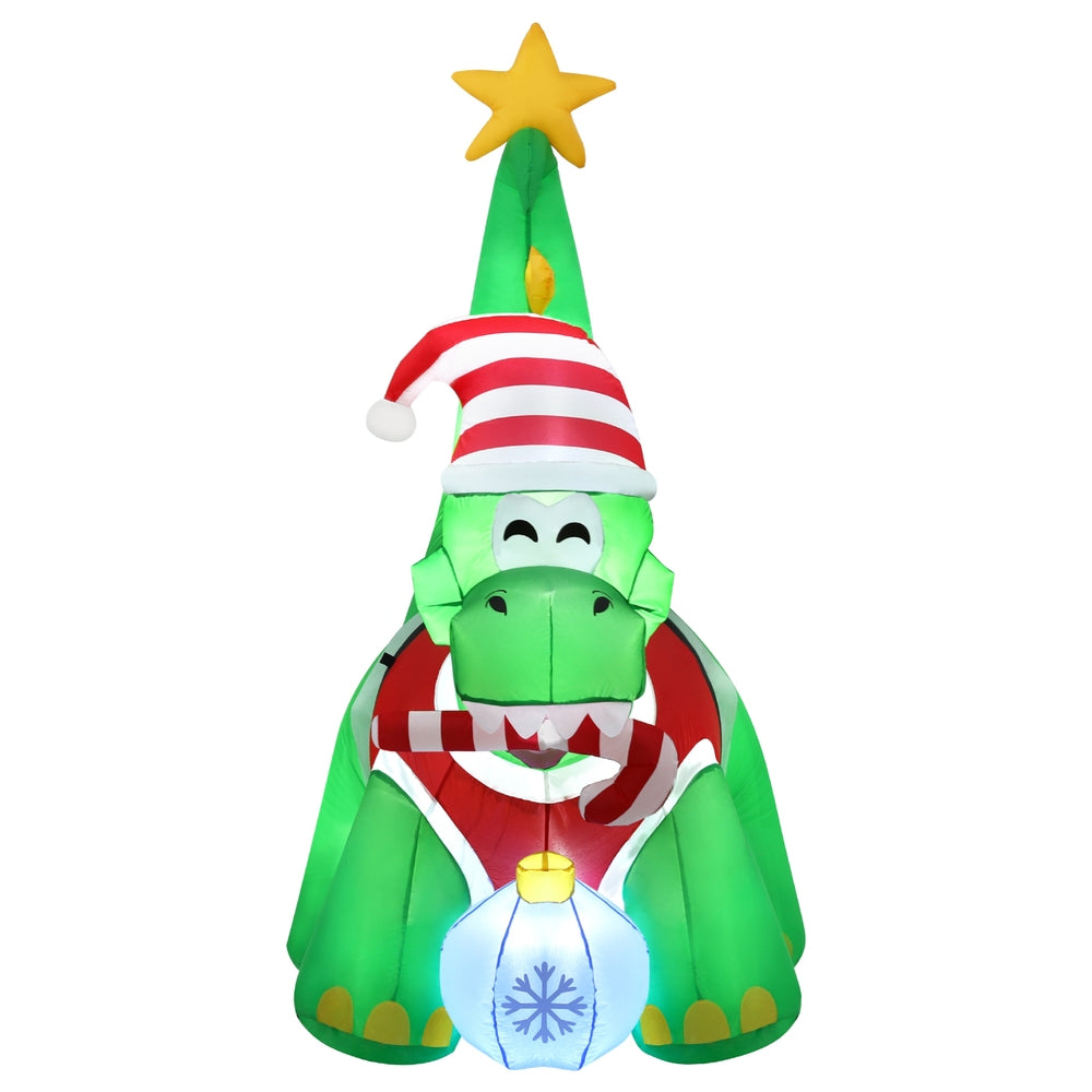1.86M Christmas Inflatable Dinosaur Height LED Decorations Illuminated