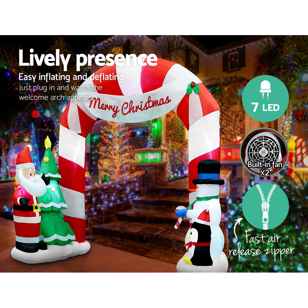3M Christmas Inflatable Archwary Santa Illuminated Decorations