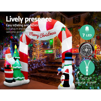 3M Christmas Inflatable Archwary Santa Illuminated Decorations