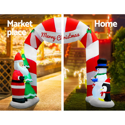 3M Christmas Inflatable Archwary Santa Illuminated Decorations