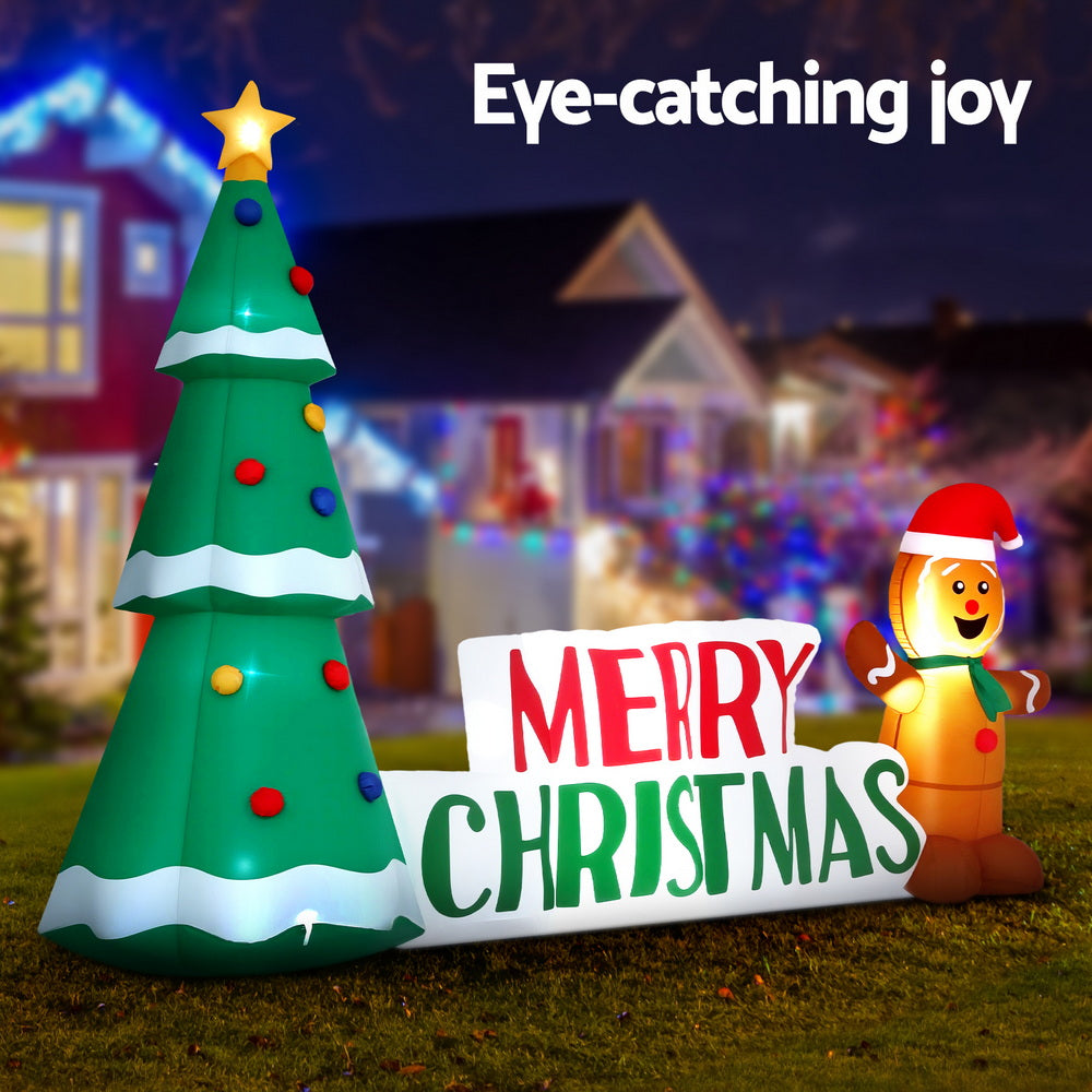 1.5M Christmas Inflatable Gingerbread Man LED Decorations Illuminated