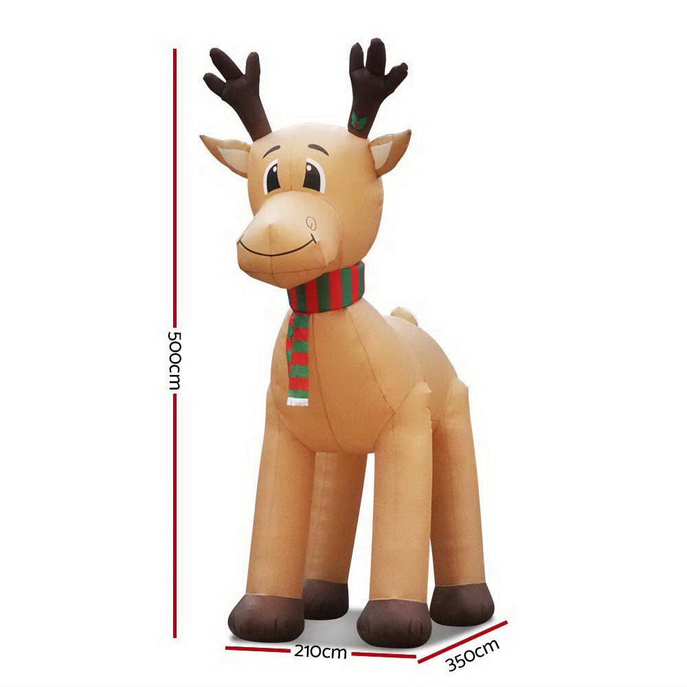 5M Christmas Inflatable Reindeer Illuminated Decorations