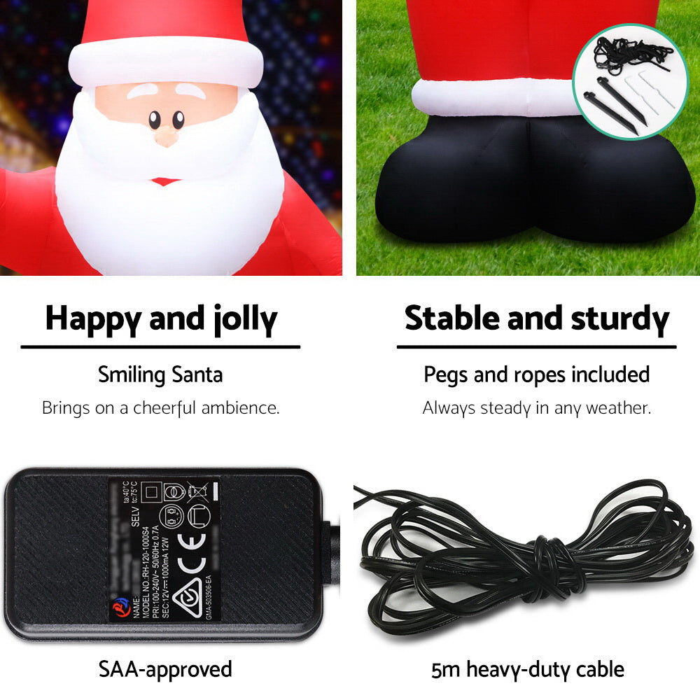 5M Christmas Inflatable Santa Illuminated Decorations