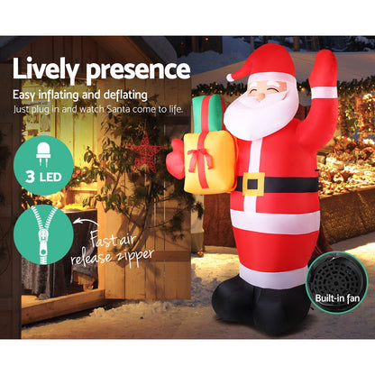 2.4M Christmas Inflatable Santa Illuminated Decorations