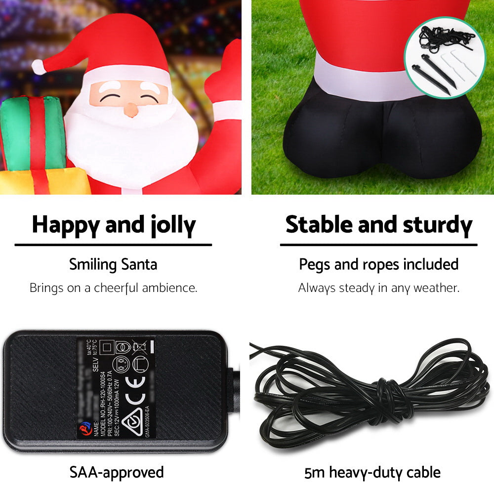 2.4M Christmas Inflatable Santa Illuminated Decorations