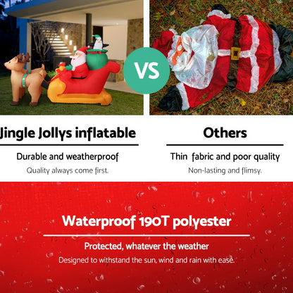 2.2M Christmas Inflatable Santa Sleigh Illuminated Decorations