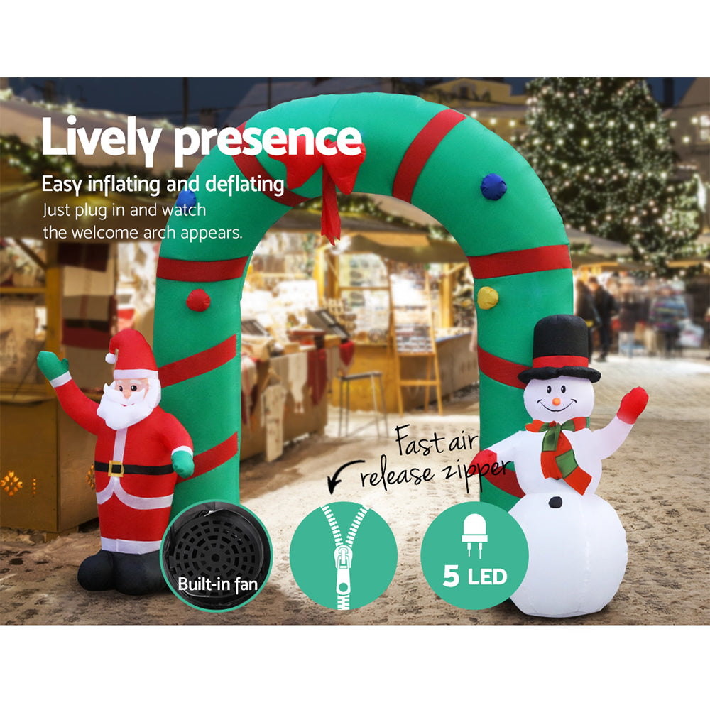 2.8M Christmas Inflatable Archwary Illuminated Decorations