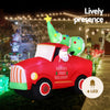 1.6M Christmas Inflatable Santa Truck LED Decorations Illuminated