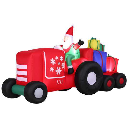 2.6M Christmas Inflatable Santa Truck LED Decorations Illuminated