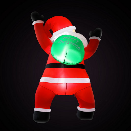 1.9M Christmas Inflatable Santa Climbing LED Illuminated Decoration