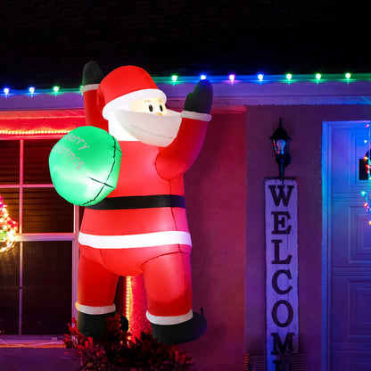 1.9M Christmas Inflatable Santa Climbing LED Illuminated Decoration