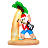 2.1M Christmas Inflatable Santa Guitar Led Illuminated Decorations