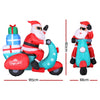1.8M Christmas Inflatable Santa Motorbike LED Illuminated Decorations