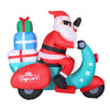 1.8M Christmas Inflatable Santa Motorbike LED Illuminated Decorations