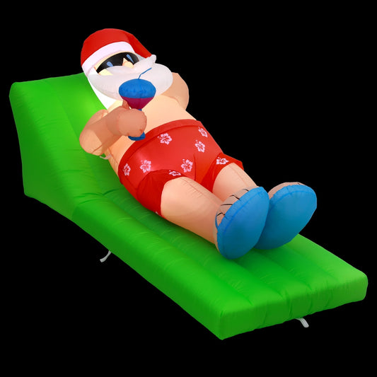 1.8M Christmas Inflatable Santa Bench LED Illuminated Decorations