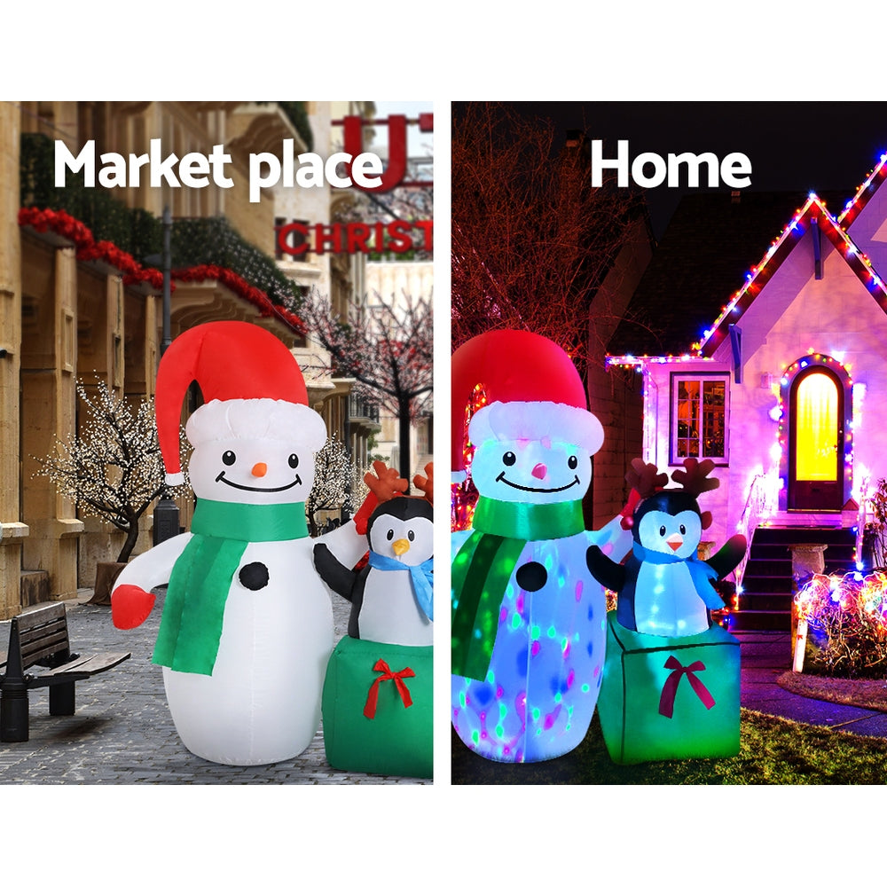 1.8M Christmas Inflatable Snowman Illuminated Decorations