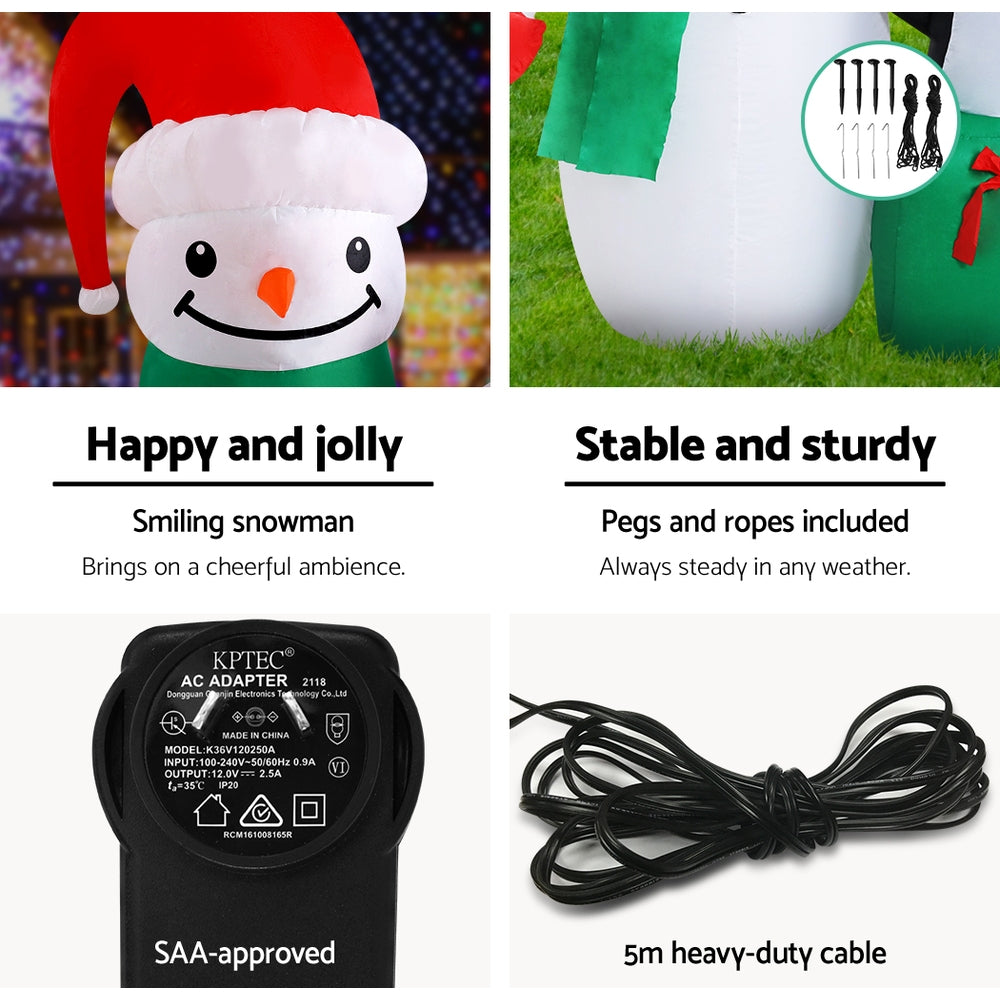 1.8M Christmas Inflatable Snowman Illuminated Decorations