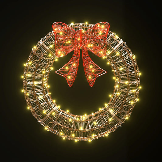 Christmas Solar Wreath 0.6M 160 LED Lights