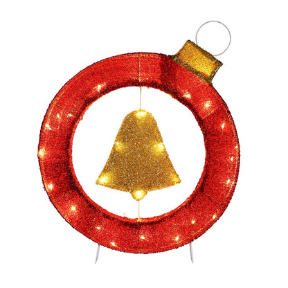 60cm Christmas Lights Motif 30 LED Bell Wreath