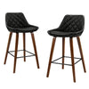 Arbor Luxe PU Leather Bar Stools – Set of 4 (Black) - OZ Home Deals