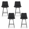 Artiss 4x Bar Stools Kitchen Dining Chair Counter Stool Diamond PU Leather Black - OZ Home Deals