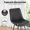 Artiss 4x Bar Stools Kitchen Dining Chair Counter Stool Diamond PU Leather Black - OZ Home Deals