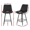 Artiss 4x Bar Stools Kitchen Dining Chair Counter Stool Diamond PU Leather Black - OZ Home Deals