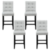 Artiss 4x Bar Stools Kitchen Dining Chairs Counter Fabric Stool Wooden Ada Grey - OZ Home Deals