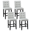 Artiss 4x Bar Stools Kitchen Dining Chairs Counter Fabric Stool Wooden Ada Grey - OZ Home Deals