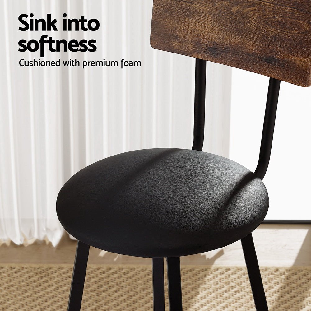 Artiss 4X Industrial Bar Stools Upholstered Counter Chairs Steel Frame Anti-Scratch - OZ Home Deals