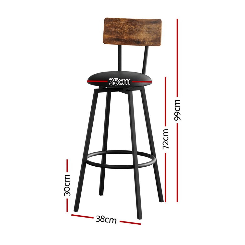 Artiss 4X Industrial Bar Stools Upholstered Counter Chairs Steel Frame Anti-Scratch - OZ Home Deals