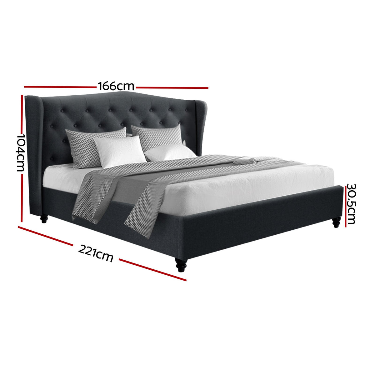 Artiss Bed Frame Queen Size Charcoal PIER - OZ Home Deals