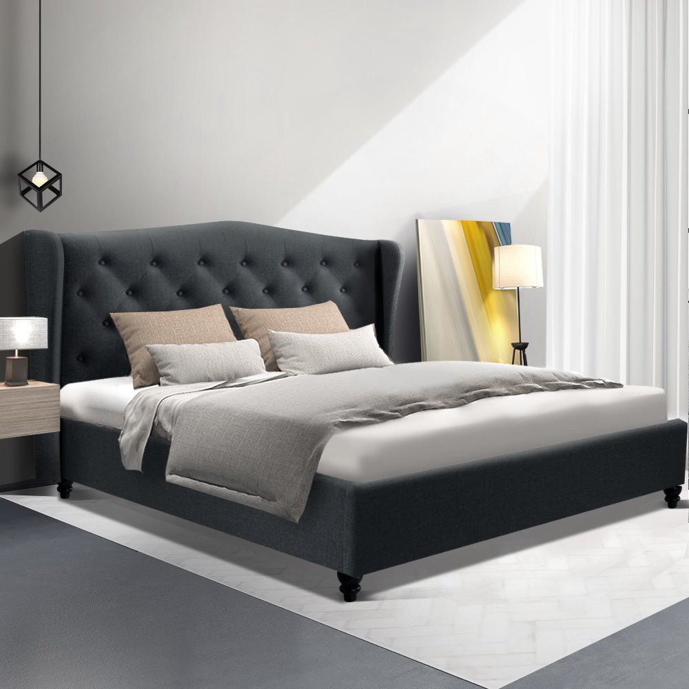 Artiss Bed Frame Queen Size Charcoal PIER - OZ Home Deals